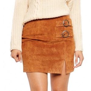 NWT BLANKNYC El Dorado Buckle Skirt - Chestnut